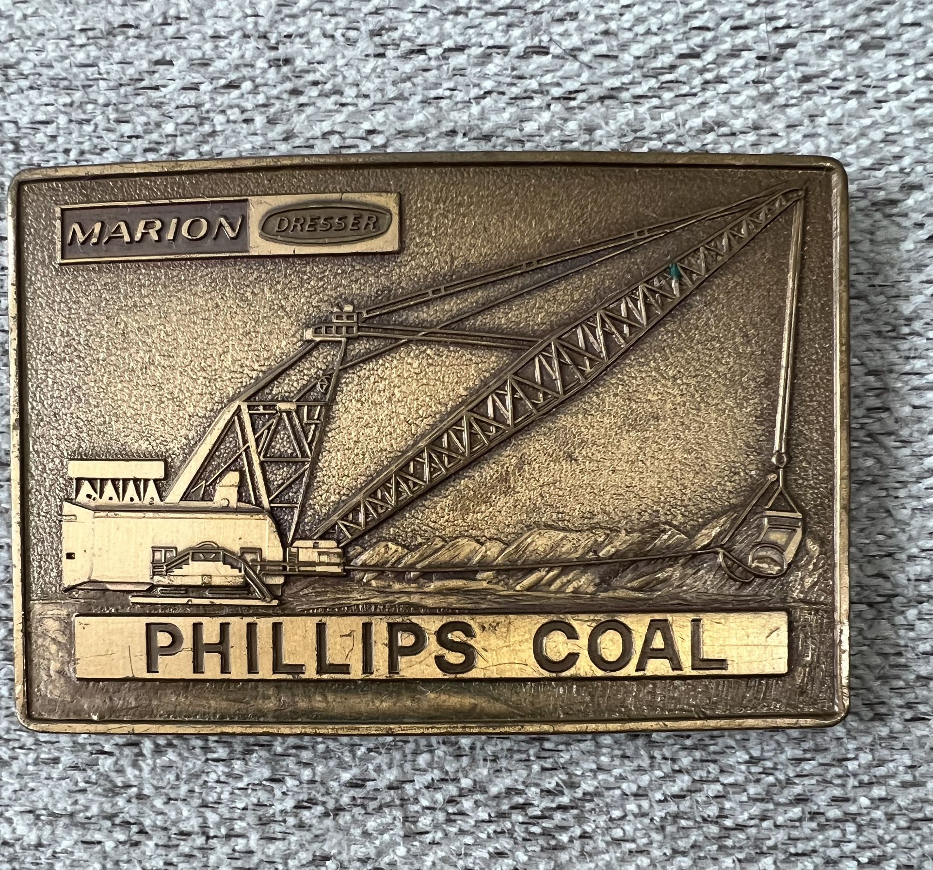 Rare Phillips Coal Brass Belt Buckle