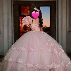 Pink Quinceañera Dress +Crinollina
