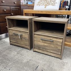 Set Of 2 Nightstands Side End Tables