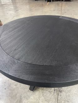 Round Black Wood Dining Table