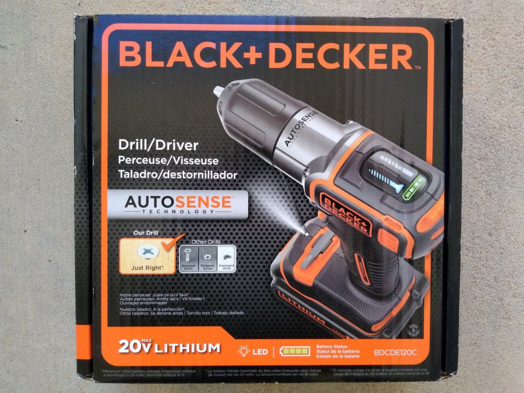 STILL AVAILABLE. New 20 volt Black and Decker Drill driver kit with battery and charger