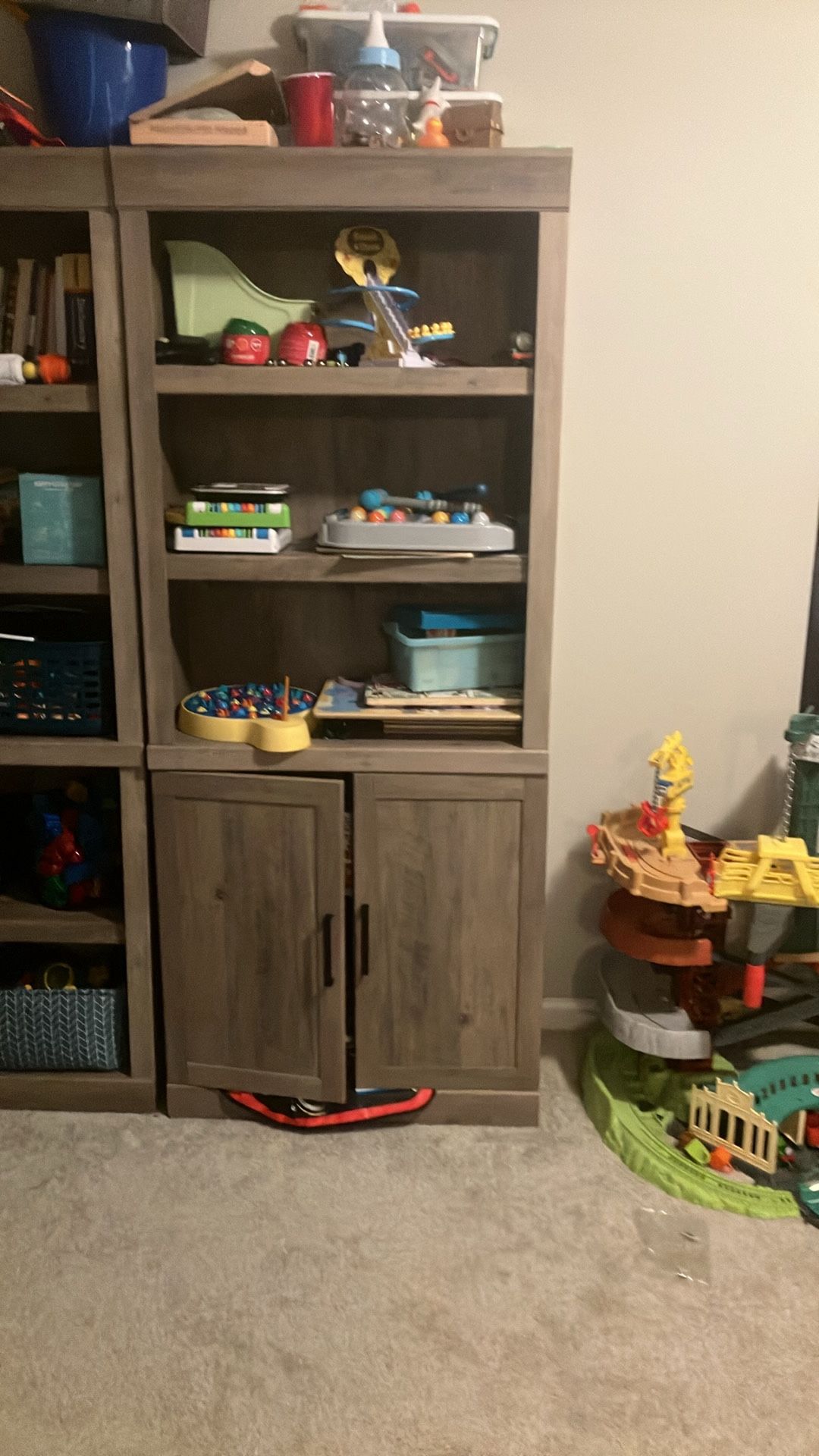 Better Homes & Gardens Glendale 5 Shelf Bookcase with Doors, Rustic Gray Finish