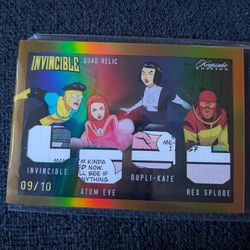 Keepsake Holo Numbered quad relic  Invincible, Atom Eve, Dupli Kate, and Rex Splode