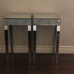 Mirrored bedside/end tables 
