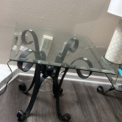 2 Glass Side Tables 