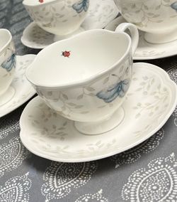 Lenox Butterfly Meadow Teacup and Saucer Set of 4