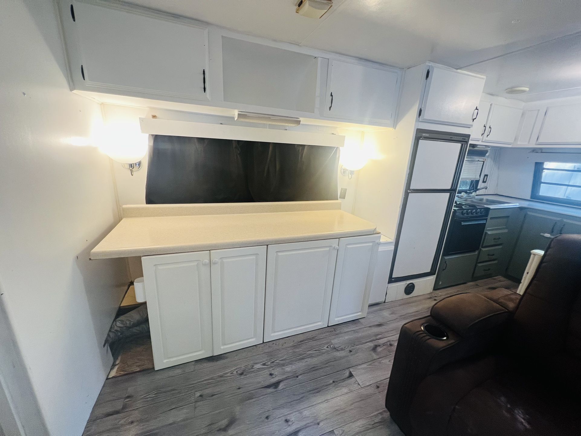 Trailer Remodeled White & Black inside
