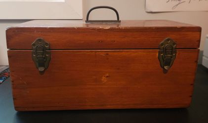 Vintage Wooden Fly Tackle Box with all contents