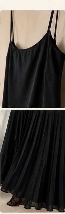 Banana Republic Black satin pleated midi dress - size 6