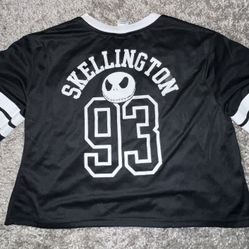 Disney Nightmare Before Christmas Jack Skellington Crop Top Jersey Large