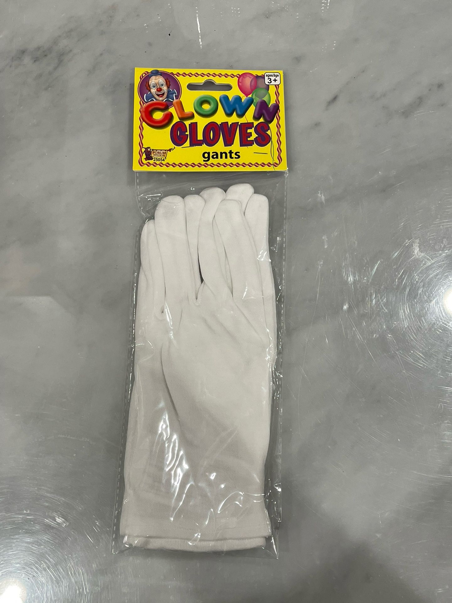 White Costume Gloves Clown Halloween Play Theatre 