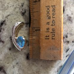 Blue Topaz Dismond Pendant