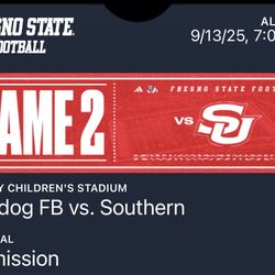 2 Tickets For Tonight Fresno State Students Section 