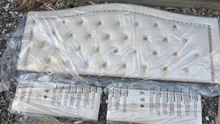 Queen Tufted Cream Colored Headboard