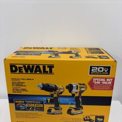 DEWALT 20V MAX POWERSTACK 2-Tool Combo Kit with 2 Batteries, Charger and Tool Bag