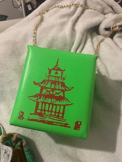 Green and red purse