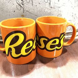 Set 2 Galerie Reese's Coffee Tea Mugs Orange