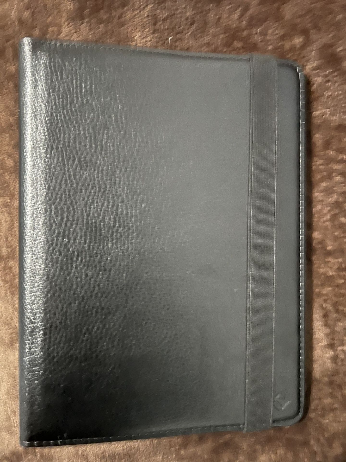 iPad 9th Gen black Leather Case With Glass Screen Protector