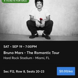 Bruno Mars floor tickets - 9/19 Concert