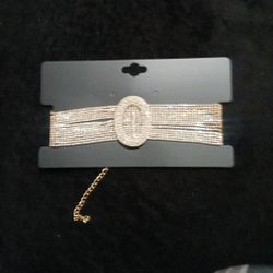 Gold Tone Crystal Rhinestone Choker