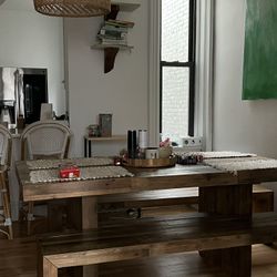 West Elm Emerson Dining Table + Benches