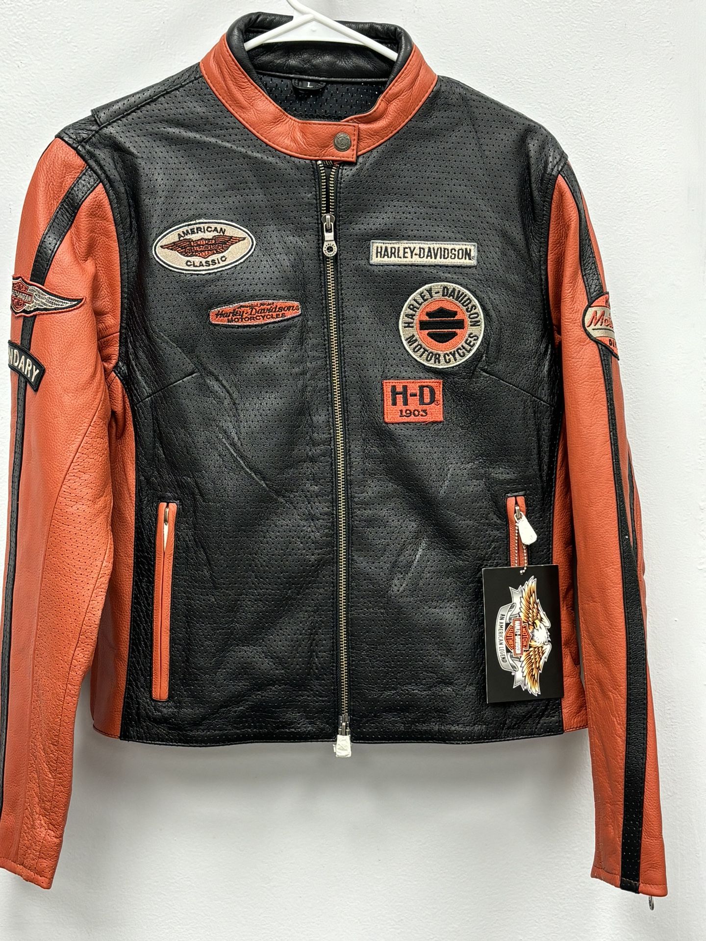 New Ladies Harley Davidson Leather Jacket Size Large