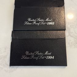 Silver Proof Sets.  1993 and 1994