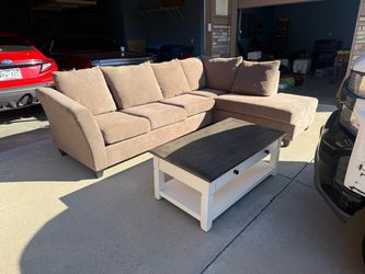 Sectional couch with coffee table - great condition