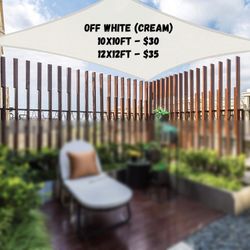 New Square Patio Sunshade Sail Canopy Pool Deck Yard Off White 