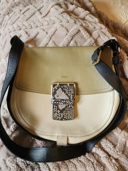 Furla crossbody bag w/snakeskin buckle