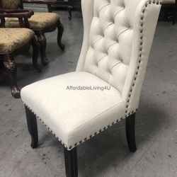 Beige Wingback Dining Chairs Set Of 2 Brand New In Box 