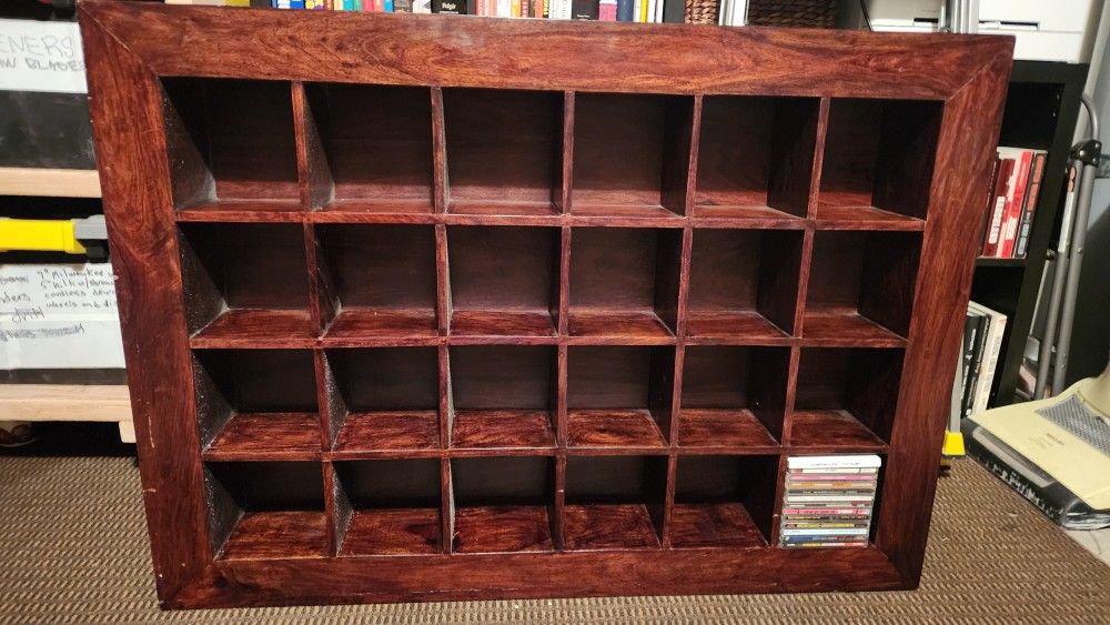 Old School Solid Wood Cd Rack Shelf CD Storage Case