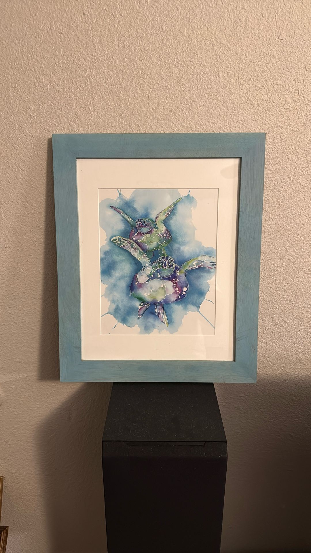 “Graceful Passage” by Sherri Reeve – Sea Turtle Ocean Art Print (Framed)