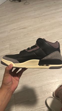 Air Jordan 3 Black Grey Mid-Top Sneakers