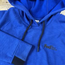Sport Tek FedEx Mens Size Large Blue Pullover Hoodie Hooded Sweatshirt