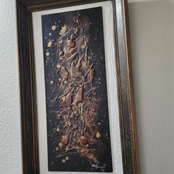 Mid Century 70's Brutalist Style Art Signed MINT Condition Original