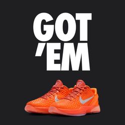 Nike Kobe 6 Total Orange (Size 6.5y / 8 Women)