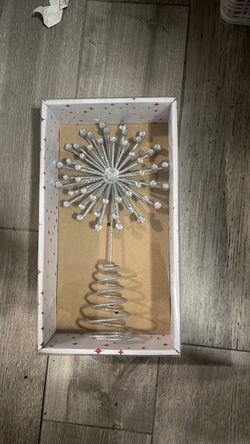 Christmas  silver Glitter Starburst Christmas Tree Topper
