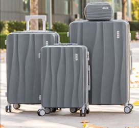 UUH 4-Piece Hardshell Luggage Set – 13”, 20”, 24”, 28” + Travel Case – 6 Colors