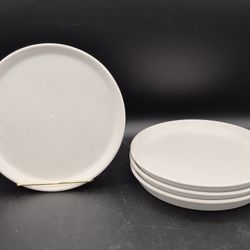 Stone + Lain Stoneware 4 PC Salad/Dessert Plates, 7.5", Snow White 