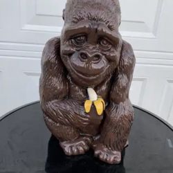 Gorilla Holding Banana Statue