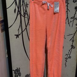 Buzz Women’s Neon Orange Fleece Plush Pants Athletic Sweatpants Joggers