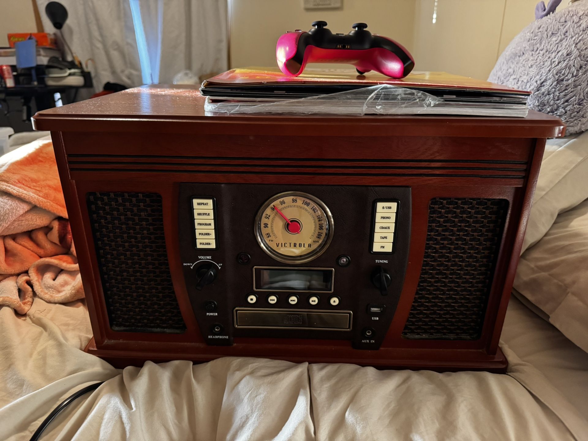 Record Player With Records
