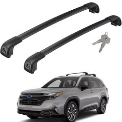 300lbs Lockable Roof Rack Cross Bars Compatible with 2025 Subaru Forester Sport/Touring, Aluminum Roof Rails Crossbars for Rooftop Cargo Carrier Lugga