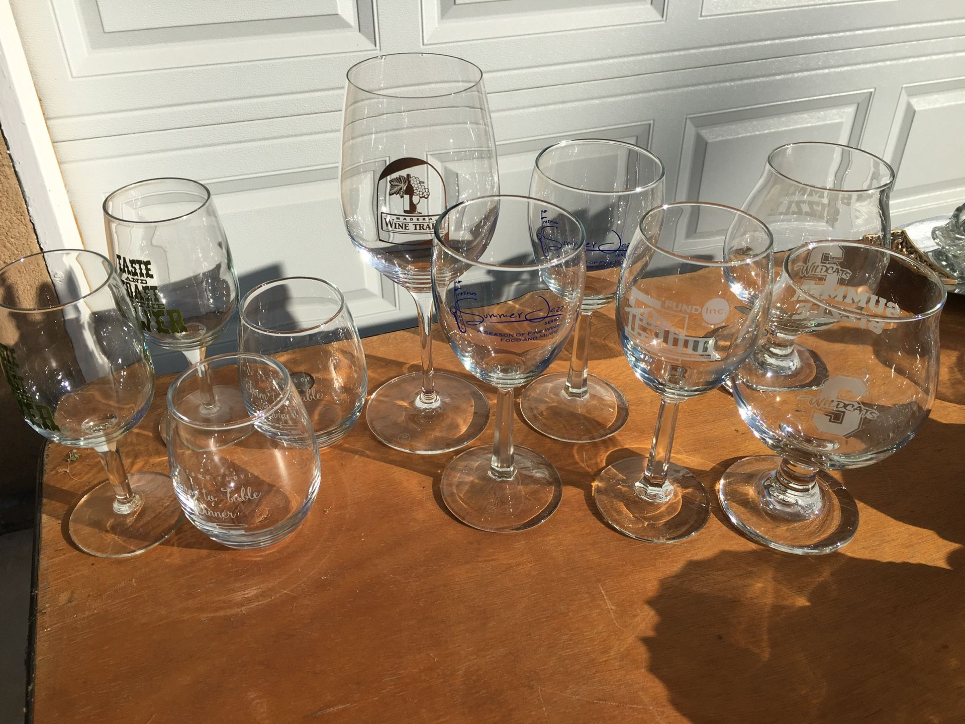 10 wine tasting glasses from wine tasting events all$10