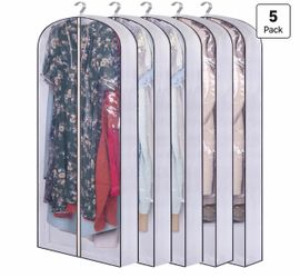 Garment Bags with Clear Window – 5 Pack