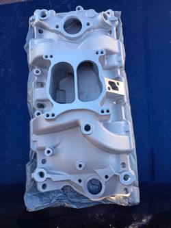 Small block Chevy V8 aluminum intake manifold