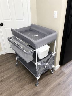 Gray Portable Baby Changing Table