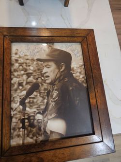 Vintage Bob Hope Signed Framed Photo — Personalized Inscription — USO Performance Scene