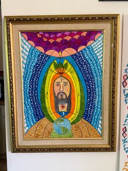 Framed Spiritual Psychedelic Art Painting